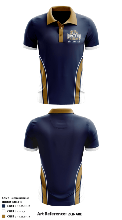Delano High School Volleyball 14808465 Short Sleeve Performance Polo - 1