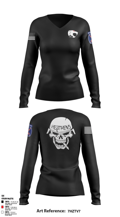 Heathens 69167047 Women's Long Sleeve V-neck Shirt - 2