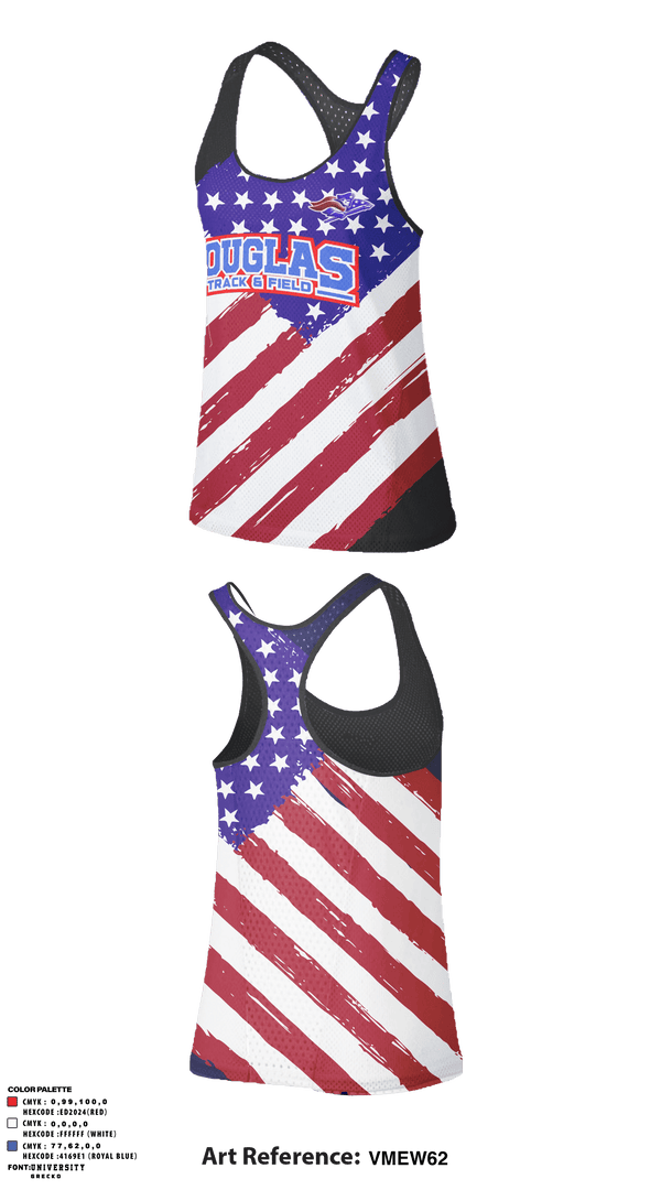 Women's Track Singlet, Douglas High School Track, Track & Field, Teamtime, Team time, sublimation, custom sports apparel, team uniforms, spirit wear, spiritwear, sports uniforms, custom shirts, team store, custom team store, fundraiser sports, apparel fundraiser