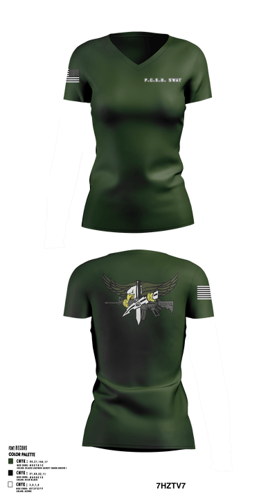 P.C.S.O. SWAT 73227294 Women's Short Sleeve V-neck Shirt - 2