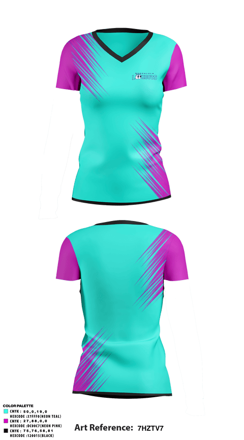 Women's Short Sleeve Vneck Shirt, Noccalula lookouts, Softball, Teamtime, Team time, sublimation, custom sports apparel, team uniforms, spirit wear, spiritwear, sports uniforms, custom shirts, team store, custom team store, fundraiser sports, apparel fundraiser