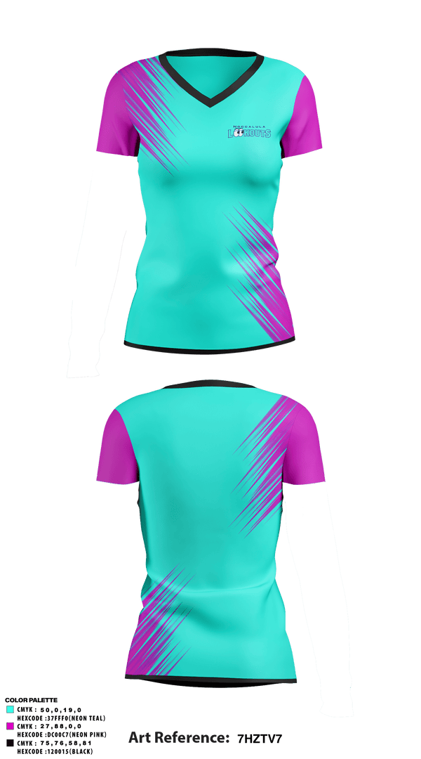 Women's Short Sleeve Vneck Shirt, Noccalula lookouts, Softball, Teamtime, Team time, sublimation, custom sports apparel, team uniforms, spirit wear, spiritwear, sports uniforms, custom shirts, team store, custom team store, fundraiser sports, apparel fundraiser