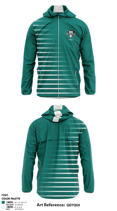Manteca High School Tennis 28315814 Windbreaker - 1