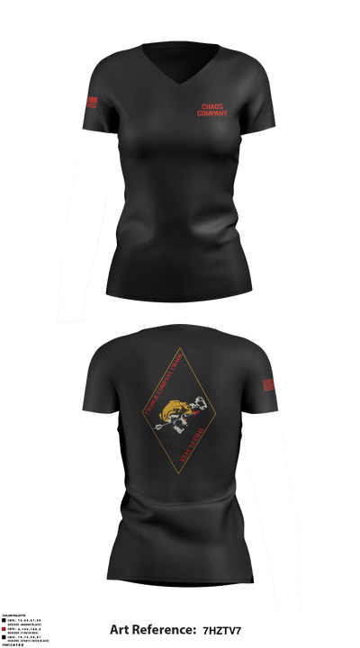 CHAOS COMPANY 95825038 Women's Short Sleeve V-neck Shirt - 10