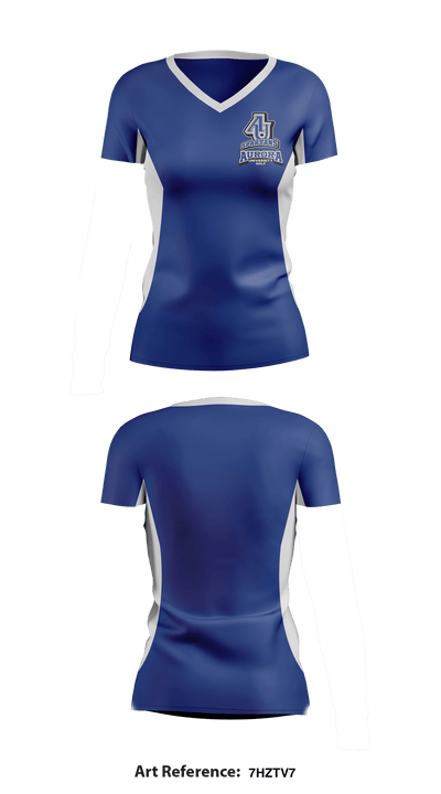 Aurora University Golf 19451083 Women's Short Sleeve V-neck Shirt - 1