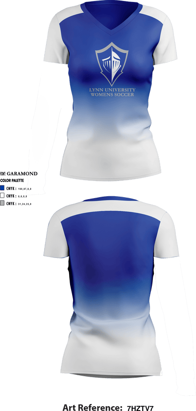 Lynn University 24600410 Women's Short Sleeve V-neck Shirt - 1