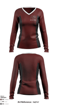 Red Oak High School Cheer 75416975 Women's Long Sleeve V-neck Shirt - 1