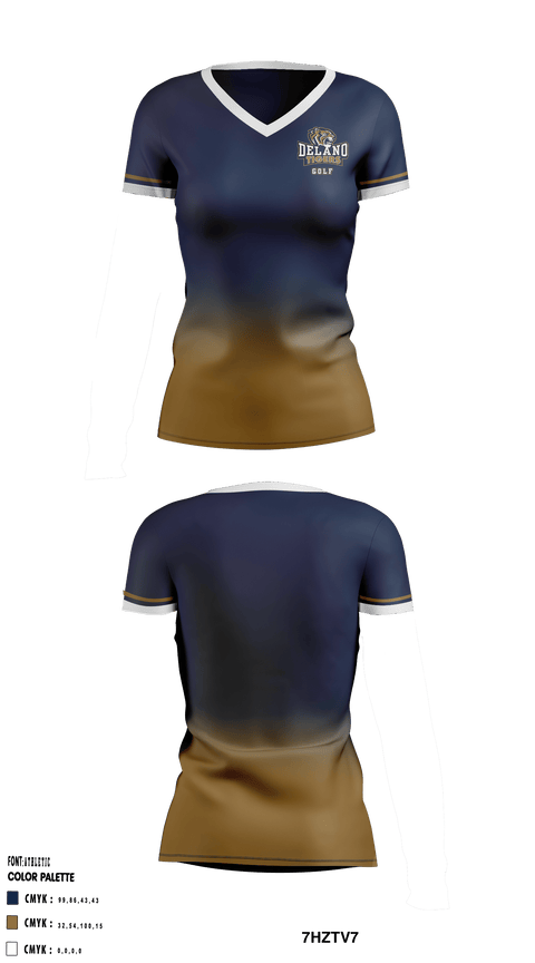 Women's Short Sleeve Vneck Shirt, Delano High School Golf, Golf, Teamtime, Team time, sublimation, custom sports apparel, team uniforms, spirit wear, spiritwear, sports uniforms, custom shirts, team store, custom team store, fundraiser sports, apparel fundraiser