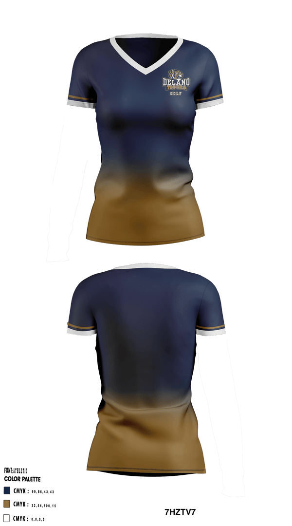 Women's Short Sleeve Vneck Shirt, Delano High School Golf, Golf, Teamtime, Team time, sublimation, custom sports apparel, team uniforms, spirit wear, spiritwear, sports uniforms, custom shirts, team store, custom team store, fundraiser sports, apparel fundraiser