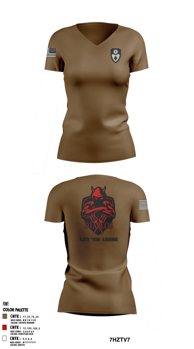 3rd PLT Diablos 55800262 Women's Short Sleeve V-neck Shirt - 5