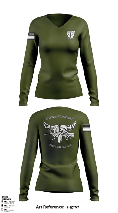 LCSO Special Response Team 90954535 Women's Long Sleeve V-neck Shirt - 1