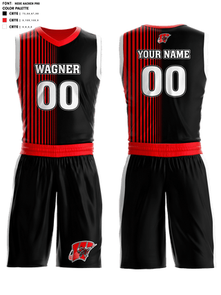 Basketball Uniform, Wagner High School Basketball, Men's Basketball, Teamtime, Team time, sublimation, custom sports apparel, team uniforms, spirit wear, spiritwear, sports uniforms, custom shirts, team store, custom team store, fundraiser sports, apparel fundraiser