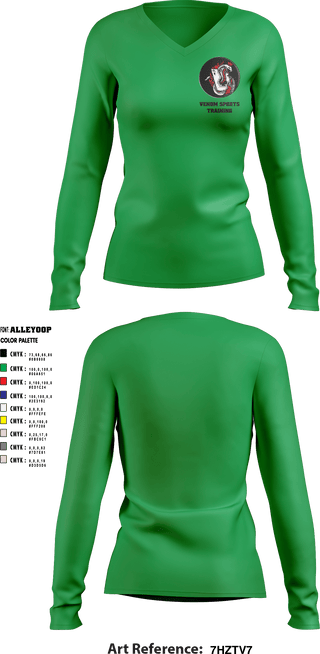 Women's Long Sleeve Vneck Shirt, Venom Sports Training, Men's Basketball, Teamtime, Team time, sublimation, custom sports apparel, team uniforms, spirit wear, spiritwear, sports uniforms, custom shirts, team store, custom team store, fundraiser sports, apparel fundraiser