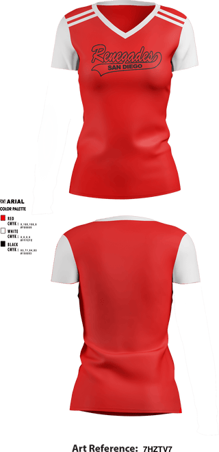 Women's Short Sleeve Vneck Shirt, San Diego Renegades, Spirit Store, Teamtime, Team time, sublimation, custom sports apparel, team uniforms, spirit wear, spiritwear, sports uniforms, custom shirts, team store, custom team store, fundraiser sports, apparel fundraiser