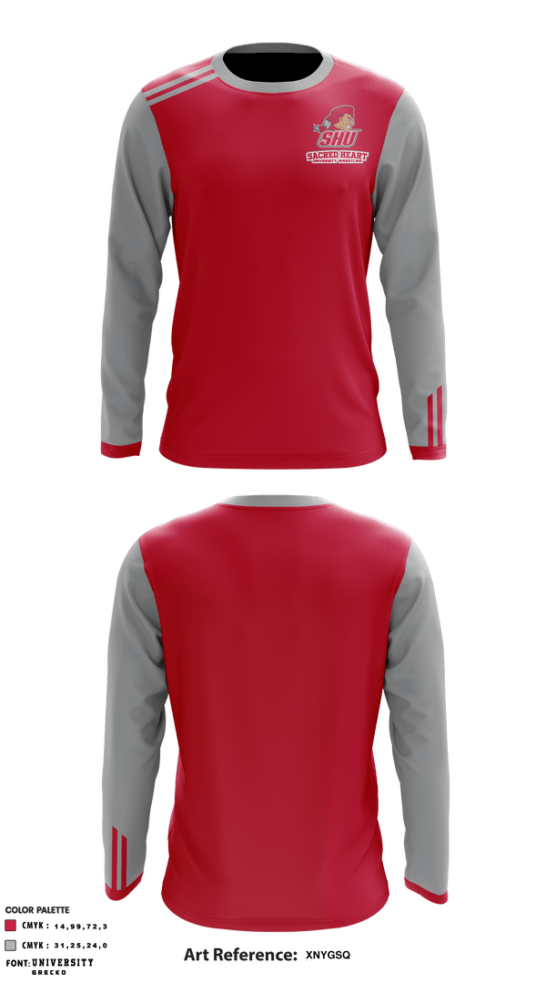 Long Sleeve Performance Shirt, Sacred Heart University Wrestling, Wrestling, Teamtime, Team time, sublimation, custom sports apparel, team uniforms, spirit wear, spiritwear, sports uniforms, custom shirts, team store, custom team store, fundraiser sports, apparel fundraiser