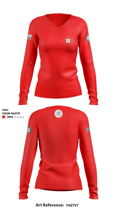 NMCB 18 77827271 Women's Long Sleeve V-neck Shirt - 1