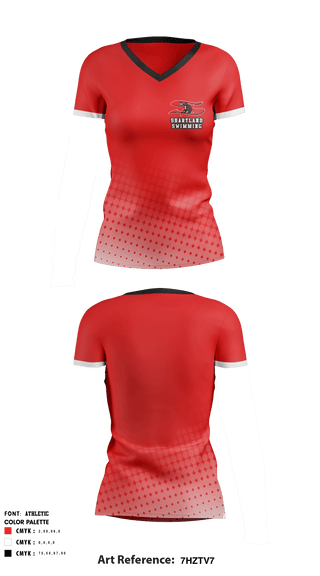 Women's Short Sleeve Vneck Shirt, Sharyland High School Swimming, School Spirit Store, Teamtime, Team time, sublimation, custom sports apparel, team uniforms, spirit wear, spiritwear, sports uniforms, custom shirts, team store, custom team store, fundraiser sports, apparel fundraiser