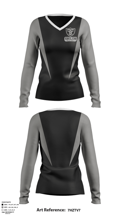 Shiloh High School Volleyball 94151360 Long Sleeve Performance Shirt - 1