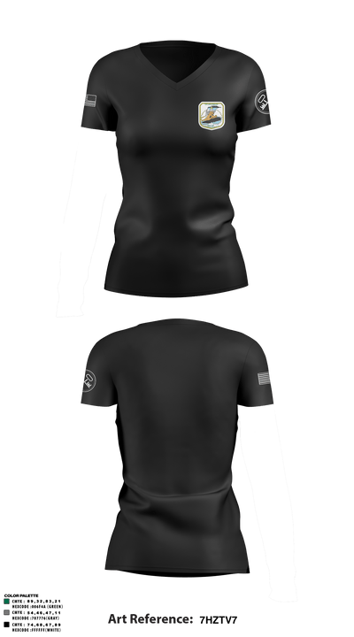 USS MONTPELIER 47292392 Women's Short Sleeve V-neck Shirt - 3