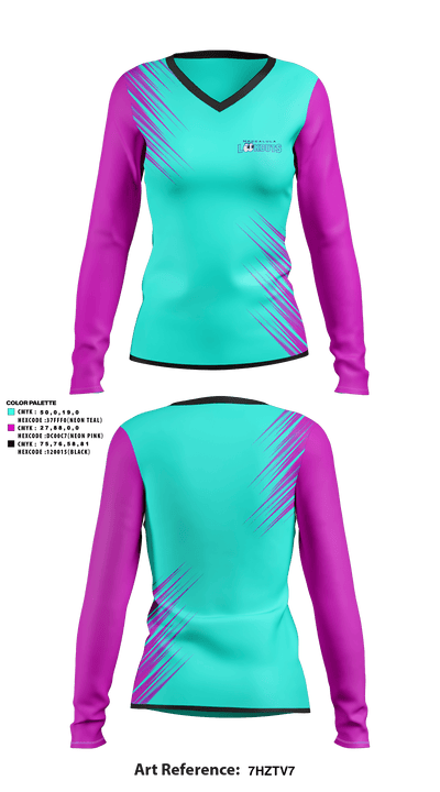 Noccalula lookouts 17151753 Women's Long Sleeve V-neck Shirt - 1