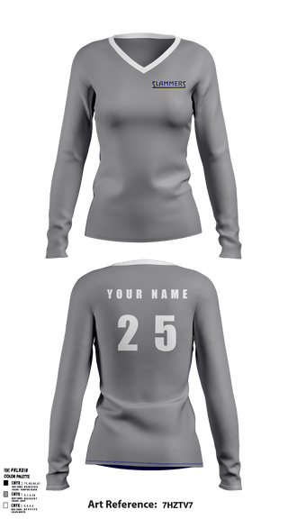 Women's Long Sleeve Vneck Shirt, Slammers FP, Softball, Teamtime, Team time, sublimation, custom sports apparel, team uniforms, spirit wear, spiritwear, sports uniforms, custom shirts, team store, custom team store, fundraiser sports, apparel fundraiser