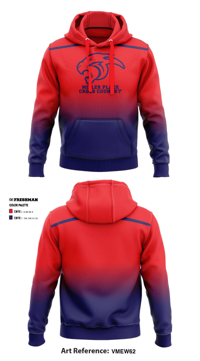 Miller Place High School Cross Country 52372900 Hoodie - 1