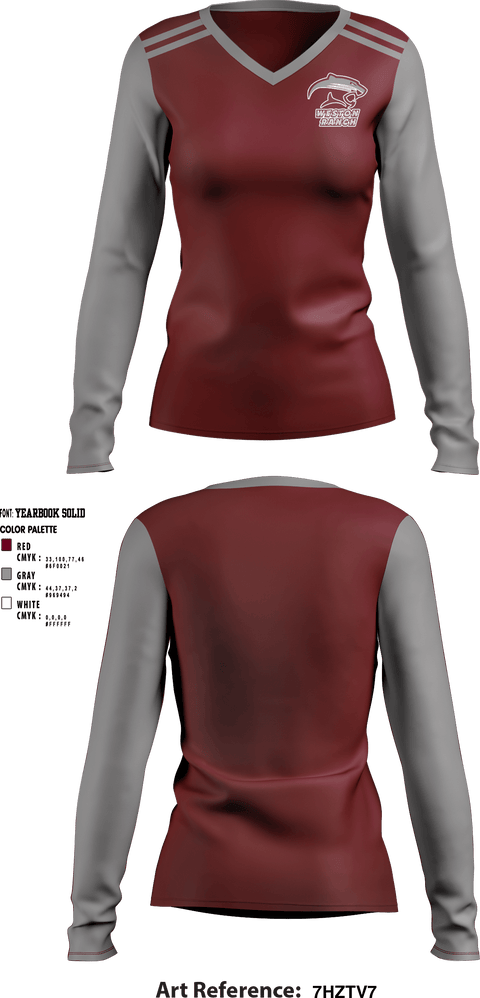 Women's Long Sleeve Vneck Shirt, Weston Ranch High School Baseball, Baseball, Teamtime, Team time, sublimation, custom sports apparel, team uniforms, spirit wear, spiritwear, sports uniforms, custom shirts, team store, custom team store, fundraiser sports, apparel fundraiser