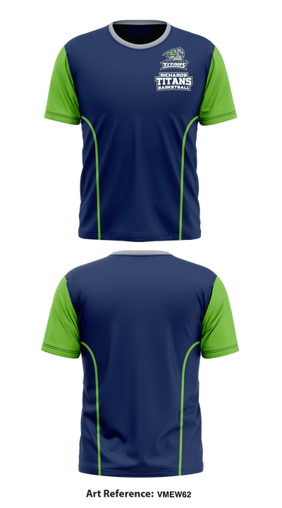 Richards Titans Basketball 85863643 Short Sleeve Performance Shirt - 1