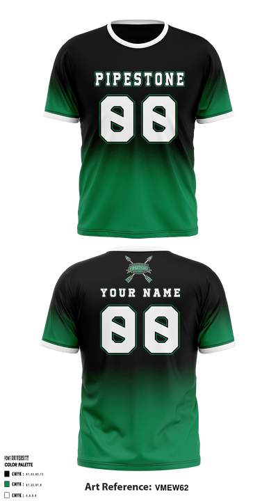 Pipestone Area High School Football 16593963 Short Sleeve Performance Shirt - 2