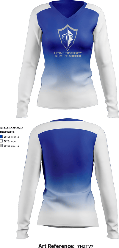 Lynn University 24600410 Women's Long Sleeve V-neck Shirt - 1