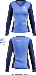Triangle Volleyball Club 52610257 Women's Long Sleeve V-neck Shirt - 1