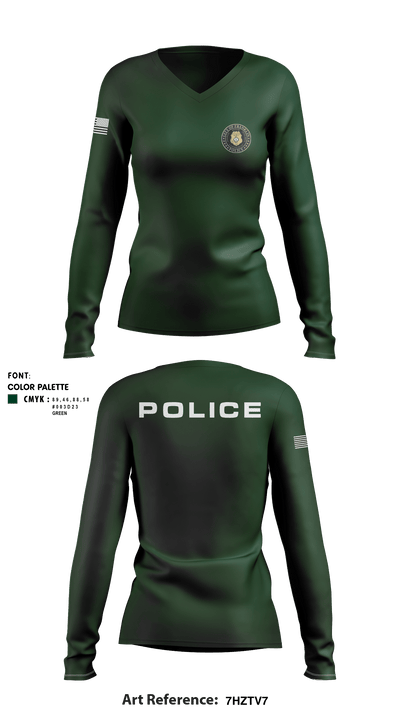 Entry team 72943940 Women's Long Sleeve V-neck Shirt - 1