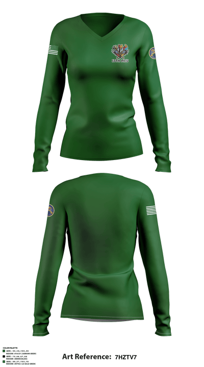 13th MEU 13420129 Women's Long Sleeve V-neck Shirt - 1