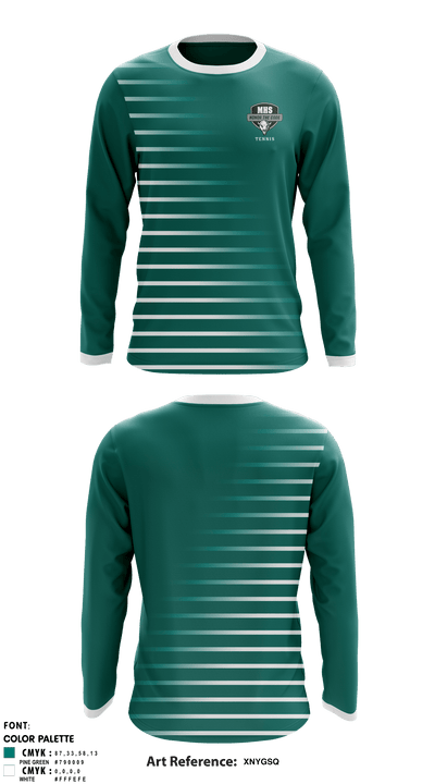 Manteca High School Tennis 28315814 Long Sleeve Performance Shirt - 1