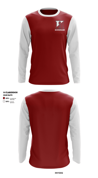 Hingham High School 58951537 Long Sleeve Performance Shirt - 2