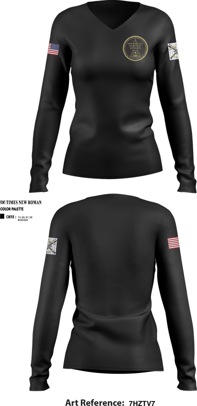 NYC RECRUITING BATTALION 28678389 Women's Long Sleeve V-neck Shirt - 1