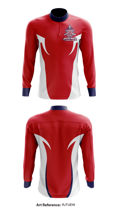 Justin Garza High School Wrestling 54592877 Quarter Zip Jacket - 1