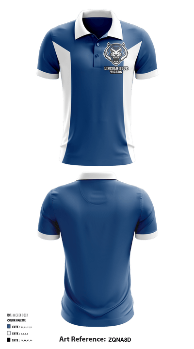 Lincoln Blue Tigers 71519755 Short Sleeve Performance Polo - 1