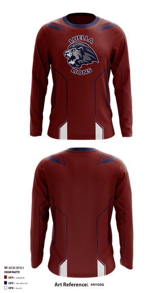 Long Sleeve Performance Shirt, Luella Middle School Football, Football, Teamtime, Team time, sublimation, custom sports apparel, team uniforms, spirit wear, spiritwear, sports uniforms, custom shirts, team store, custom team store, fundraiser sports, apparel fundraiser