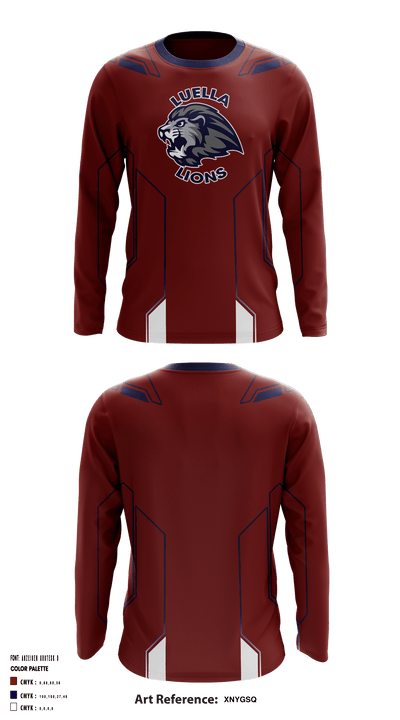Luella Middle School Football 46435143 Long Sleeve Performance Shirt - 1