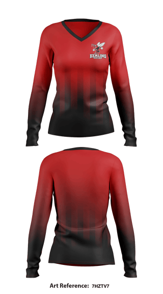 Women's Long Sleeve Vneck Shirt, Kealing Middle School Soccer, Women's Soccer, Teamtime, Team time, sublimation, custom sports apparel, team uniforms, spirit wear, spiritwear, sports uniforms, custom shirts, team store, custom team store, fundraiser sports, apparel fundraiser