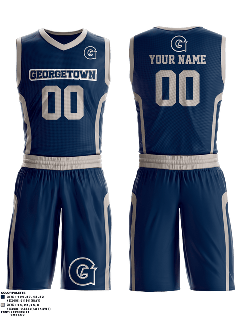 Basketball Uniform, Georgetown Youth Basketball, Men's Basketball, Teamtime, Team time, sublimation, custom sports apparel, team uniforms, spirit wear, spiritwear, sports uniforms, custom shirts, team store, custom team store, fundraiser sports, apparel fundraiser