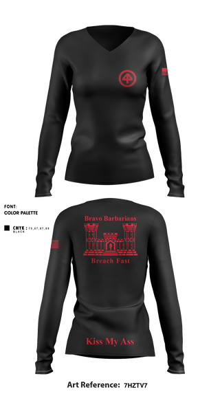 Women's Long Sleeve Vneck Shirt, , National Guard, Teamtime, Team time, sublimation, custom sports apparel, team uniforms, spirit wear, spiritwear, sports uniforms, custom shirts, team store, custom team store, fundraiser sports, apparel fundraiser