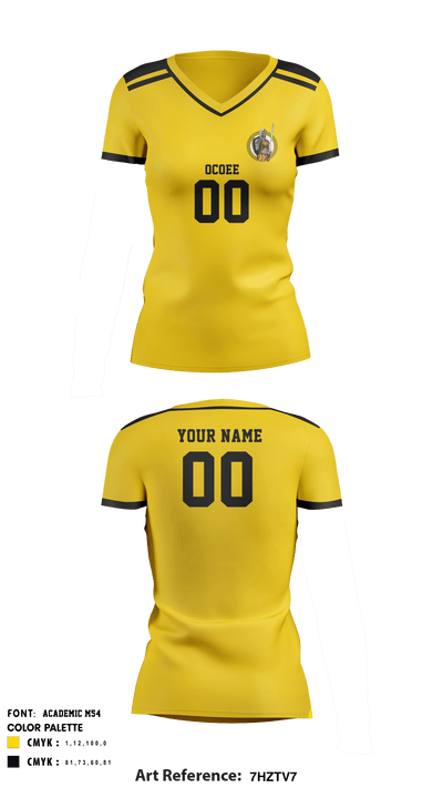 Ocoee High School Volleyball 86759359 Women's Short Sleeve V-neck Shirt - 3