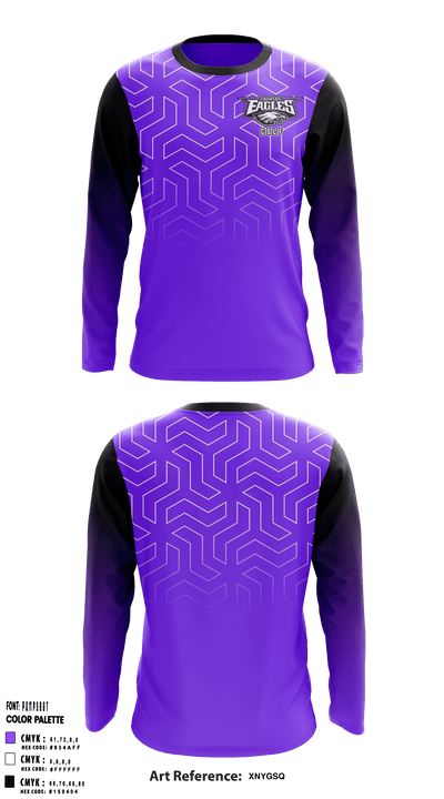 Crowley High School Golf 37272712 Long Sleeve Performance Shirt - 1