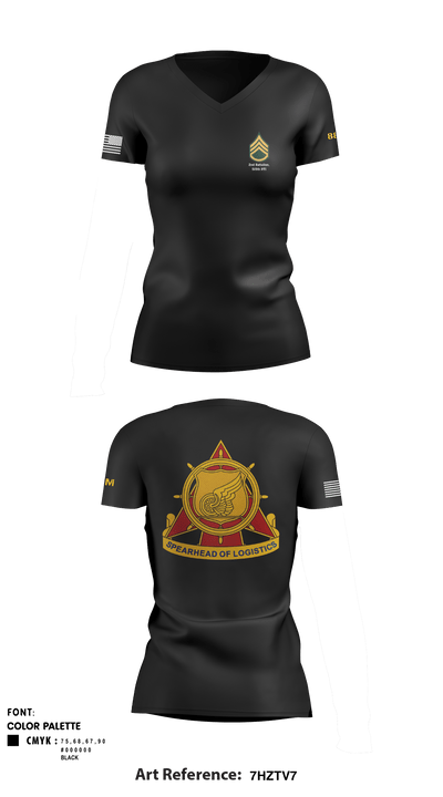 2nd Battalion, 515th RTI 62256009 Women's Short Sleeve V-neck Shirt - 1