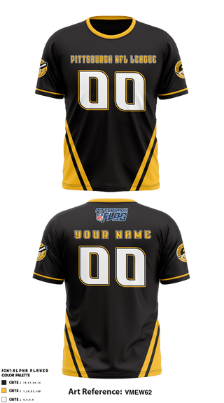 Short Sleeve Shooting Shirt, Pittsburgh Nfl League, Football, Teamtime, Team time, sublimation, custom sports apparel, team uniforms, spirit wear, spiritwear, sports uniforms, custom shirts, team store, custom team store, fundraiser sports, apparel fundraiser