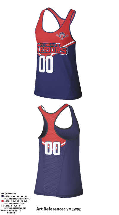 Wappingers Warriors Youth Lacrosse 64687231 Tank Top - 1