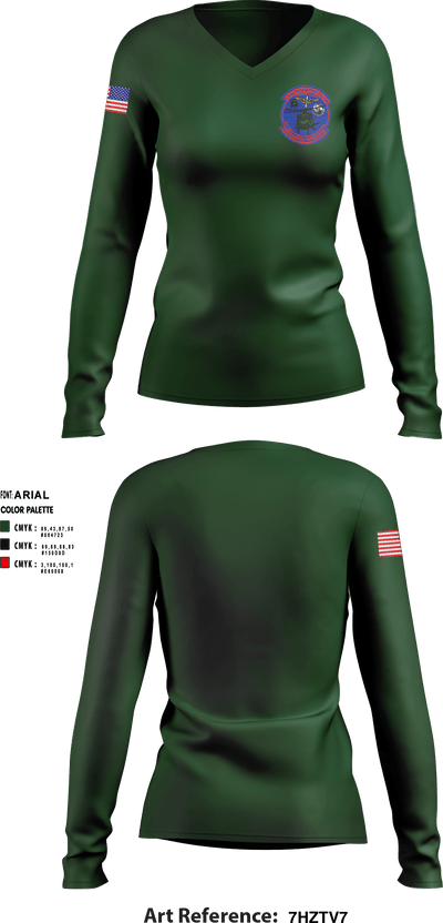 1-150TH AHB MED 80933966 Women's Long Sleeve V-neck Shirt - 1