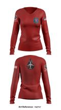 VP-10 Red Lancers 78238419 Women's Long Sleeve V-neck Shirt - 3